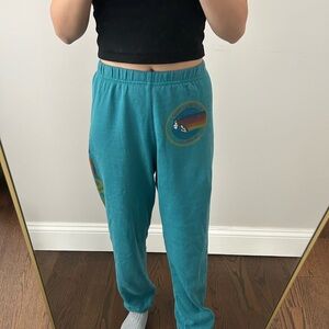 Teal aviator nation sweatpants